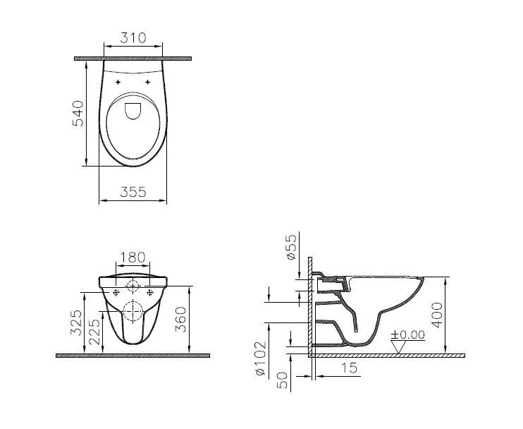 VitrA Norm Wand-WC Spin Flush Tiefspüler, ohne Spülrand, 36 x 54 cm, Weiß Hochglanz VitrA Norm Wand-WC Spin Flush Tiefspüler, ohne Spülrand, 36 x 54 cm, Weiß Hochglanz