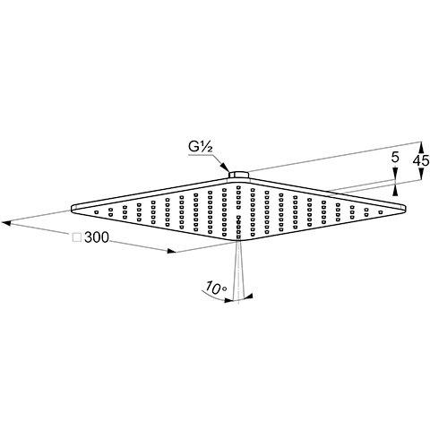 A-QA Tellerkopfbrause soft edge 300 mm chrom