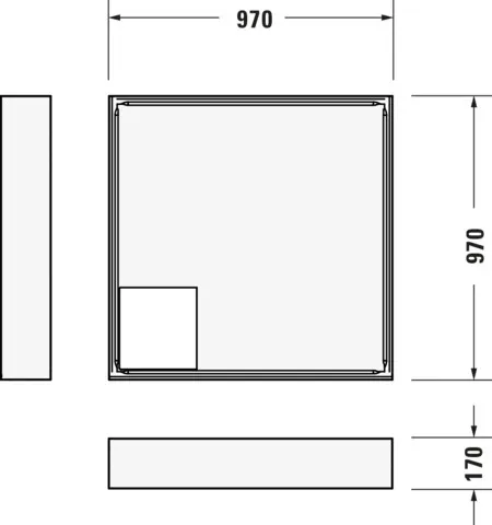 Duravit quadrat Duschwanne „D-Code“ 100 × 100 cm ohne Antislip
