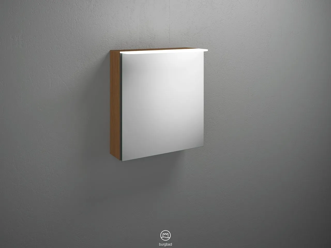 Burgbad Spiegelschrank Badu SFTU060, 310x600x665 mm, LED-Aufsatzleuchte 4200 K, beidseitig verspiegelt