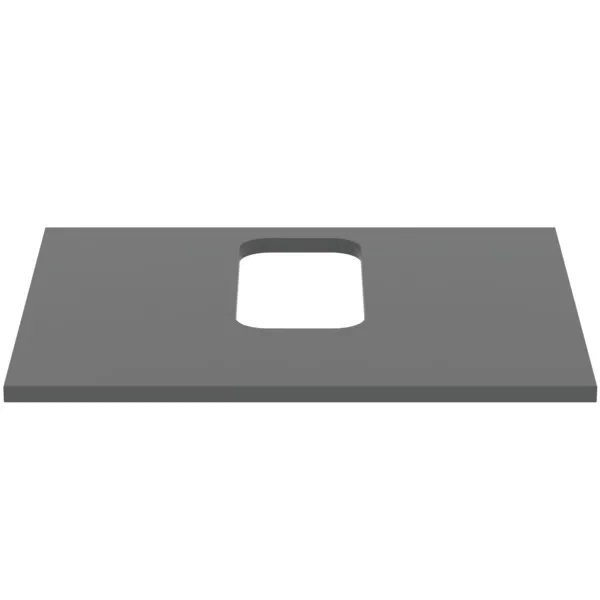 Waschtischplatte i.life B mittiger Ausschnitt für ein Wand-Waschtisch 602x507x18mm Weiß matt