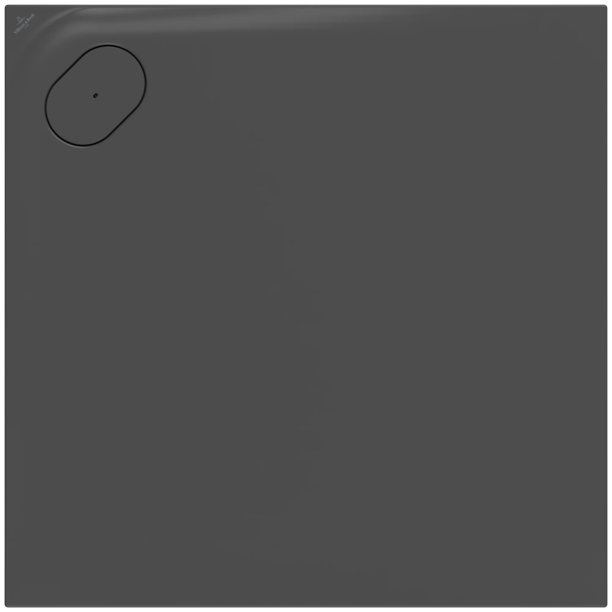 Villeroy & Boch quadratische Duschwanne Ecora UDA1010ERA1CV, Anthracite, 1000x1000x35 mm, glänzend, mit Chrom-Edelmatt-Ablaufabdeckung