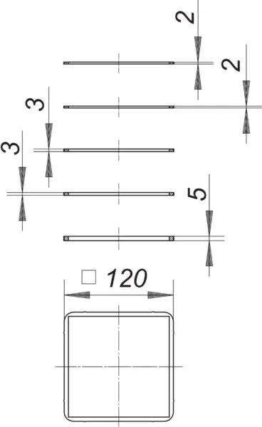 Tragrahmen-Set N, 120 x 120 mm