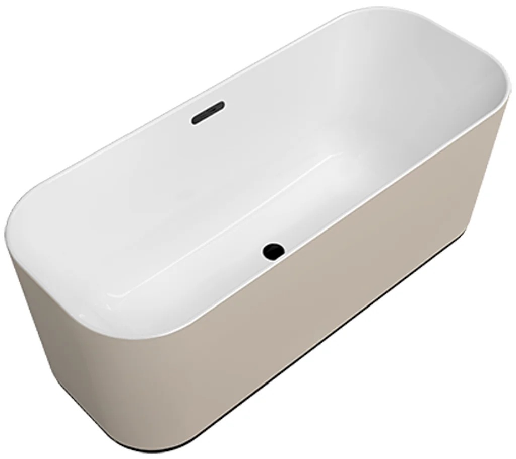 Villeroy & Boch Badewanne Finion freistehend Stone White 1700 x 700 mm Höhe 620 mm Quaryl matt mit Überlauf