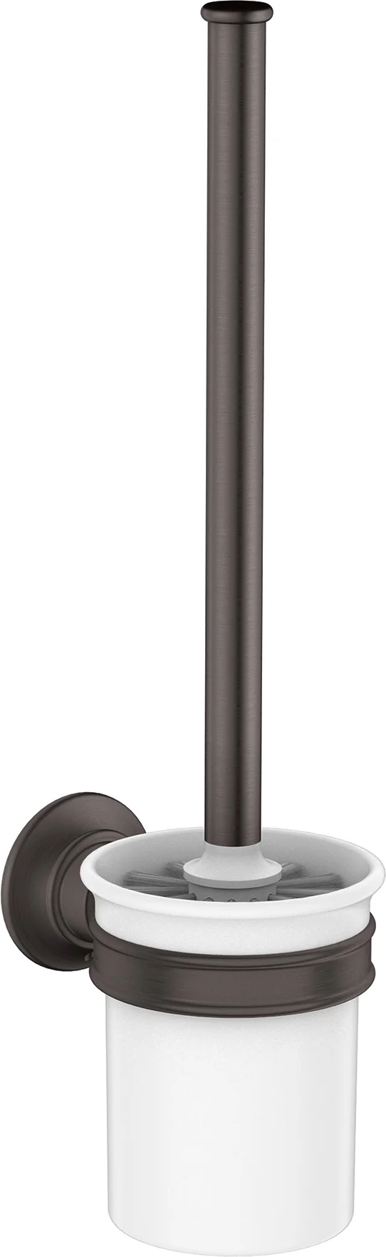 Hansgrohe AXOR Montreux Toilettenbürstenhalter Wandmontage, Brushed Black Chrome, 35 mm Bohrabstand, 6 mm Bohrlochdurchmesser