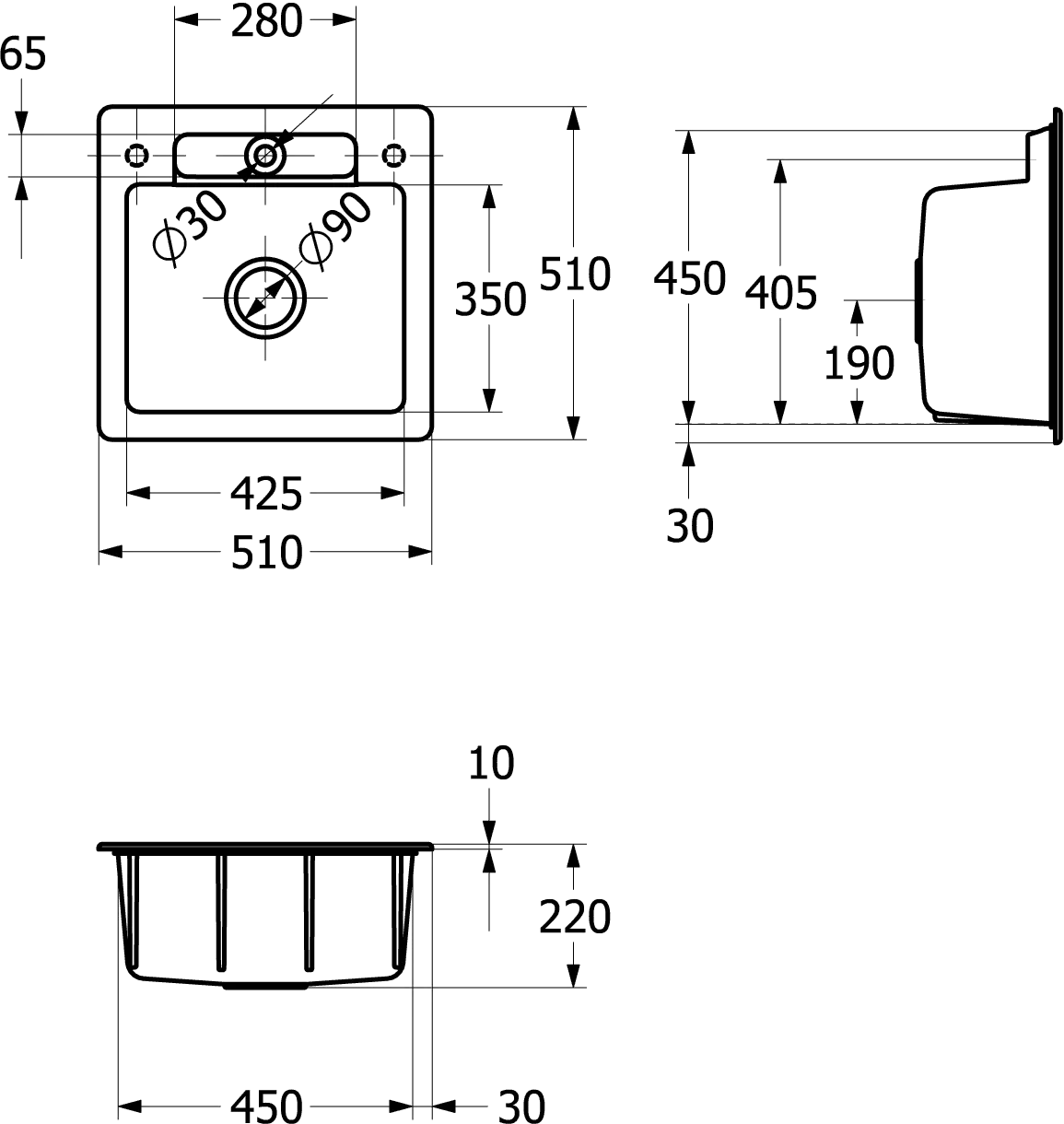 Villeroy & Boch Einbau-Küchenspülbecken „Siluet“ 50 S 510 × 510 × 220 mm in Almond