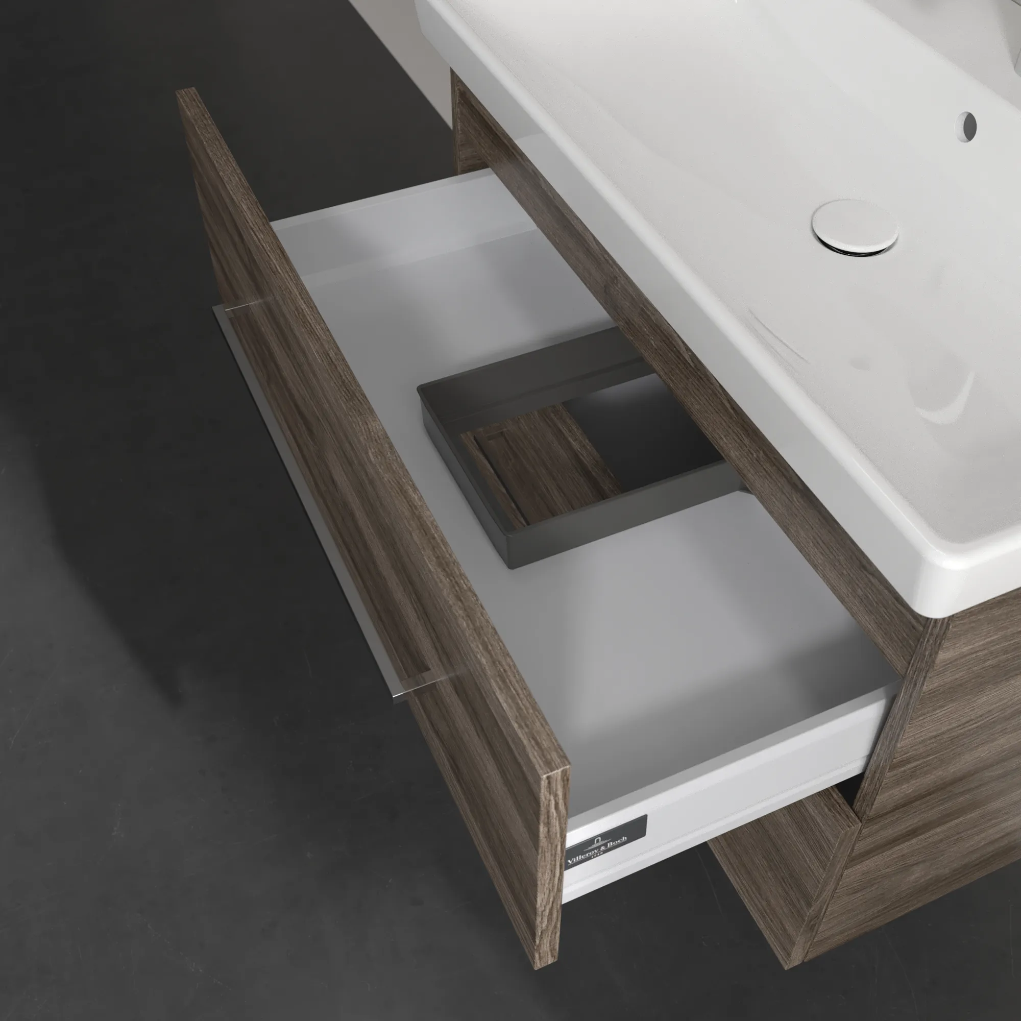Villeroy & Boch Waschtischunterschrank „Avento“ für Schrankwaschtisch 780 × 514 × 452 mm Stone Oak, Soft Closing