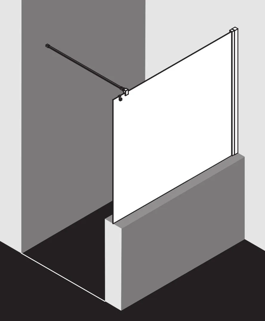 Kermi Duschdesign Walk-In-Duschkabine WALK-IN Wall „LIGA“ Glas Klar, Profile Silber Hochglanz, BV: 875 - 900 mm WE: 885 - 910 mm H: 1850 mm
