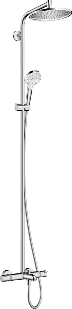 Hansgrohe Crometta S Showerpipe 240 mit Thermostat - Chrom, 350 mm Brausearmlänge, Aufputzinstallation Hansgrohe Crometta S Showerpipe 240 mit Thermostat - Chrom, 350 mm Brausearmlänge, Aufputzinstallation