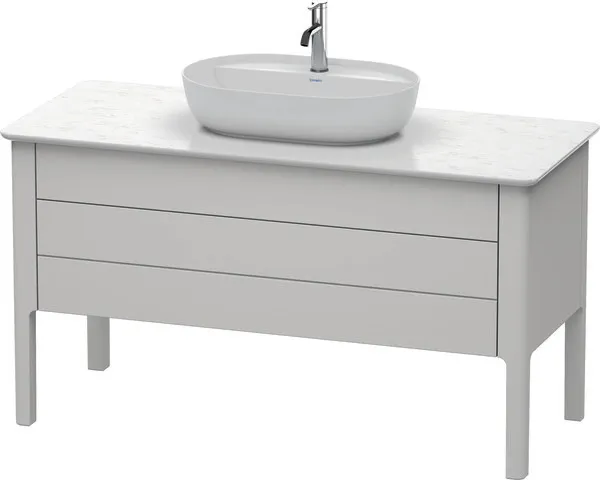 Duravit Waschtischunterschrank bodenstehend „Luv“ 133,8 × 74,3 × 57 cm Nordic Weiß Seidenmatt