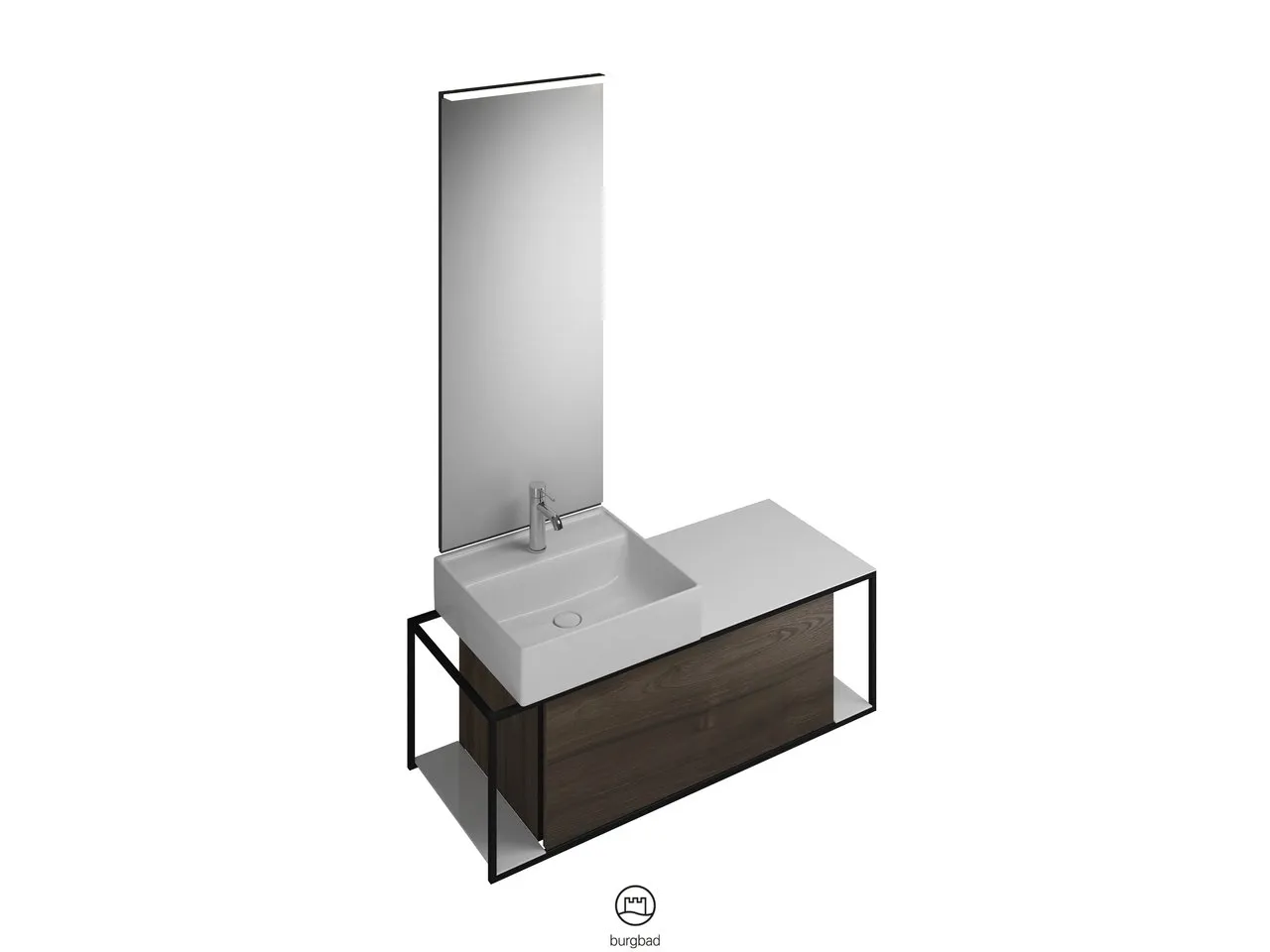 burgbad Badmöbelset „Junit“ Griffleiste, Schwarz eloxiert, in Eiche Dekor Urban burgbad Badmöbelset „Junit“ Griffleiste, Schwarz eloxiert, in Eiche Dekor Urban