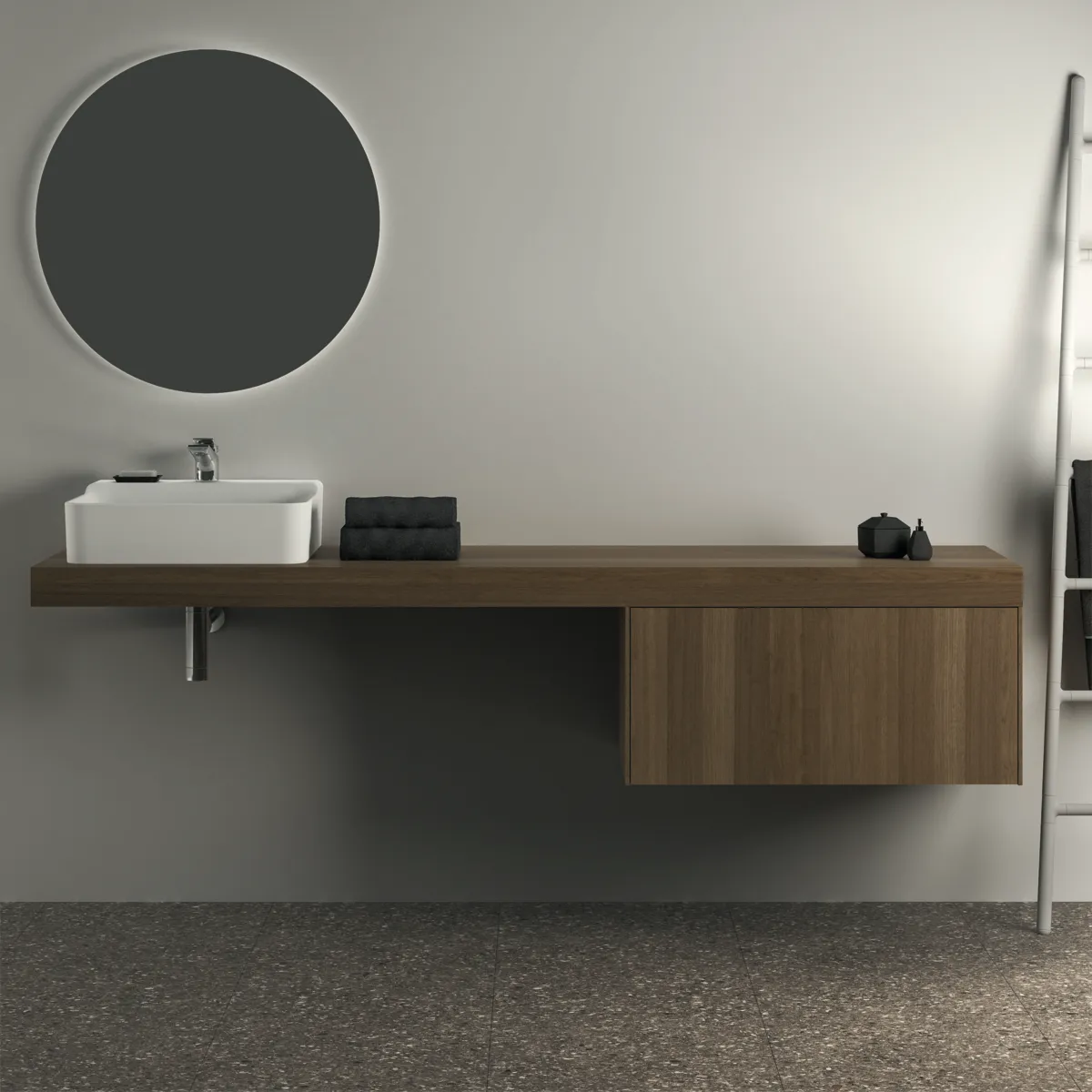 Ideal Standard Waschtischunterschrank „Conca“ 80 × 36 × 50,5 cm Walnuss dunkel Furnier Ideal Standard Waschtischunterschrank „Conca“ 80 × 36 × 50,5 cm Walnuss dunkel Furnier