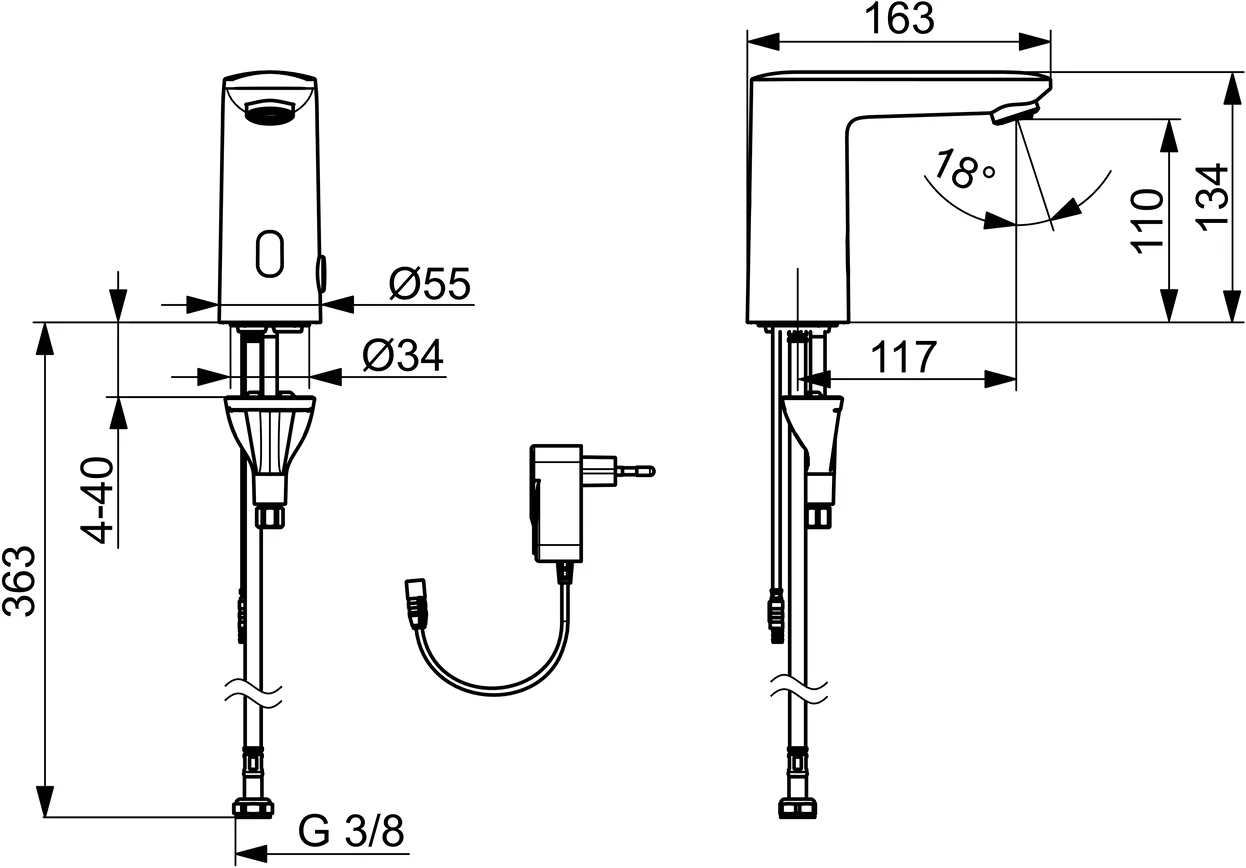 Waschtischbatterie, 230/9 V, Bluetooth ELECTRA 9201 Chrom Waschtischbatterie, 230/9 V, Bluetooth ELECTRA 9201 Chrom