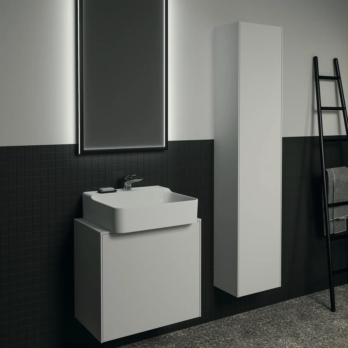 Ideal Standard Hochschrank Conca, 1 Tür, Weiß, 370x250x1700mm Ideal Standard Hochschrank Conca, 1 Tür, Weiß, 370x250x1700mm