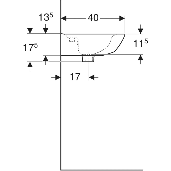Wandwaschtisch „Renova“, mit Überlauf, Hahnlochposition mittig 50 × 40 cm in weiß alpin Wandwaschtisch „Renova“, mit Überlauf, Hahnlochposition mittig 50 × 40 cm in weiß alpin