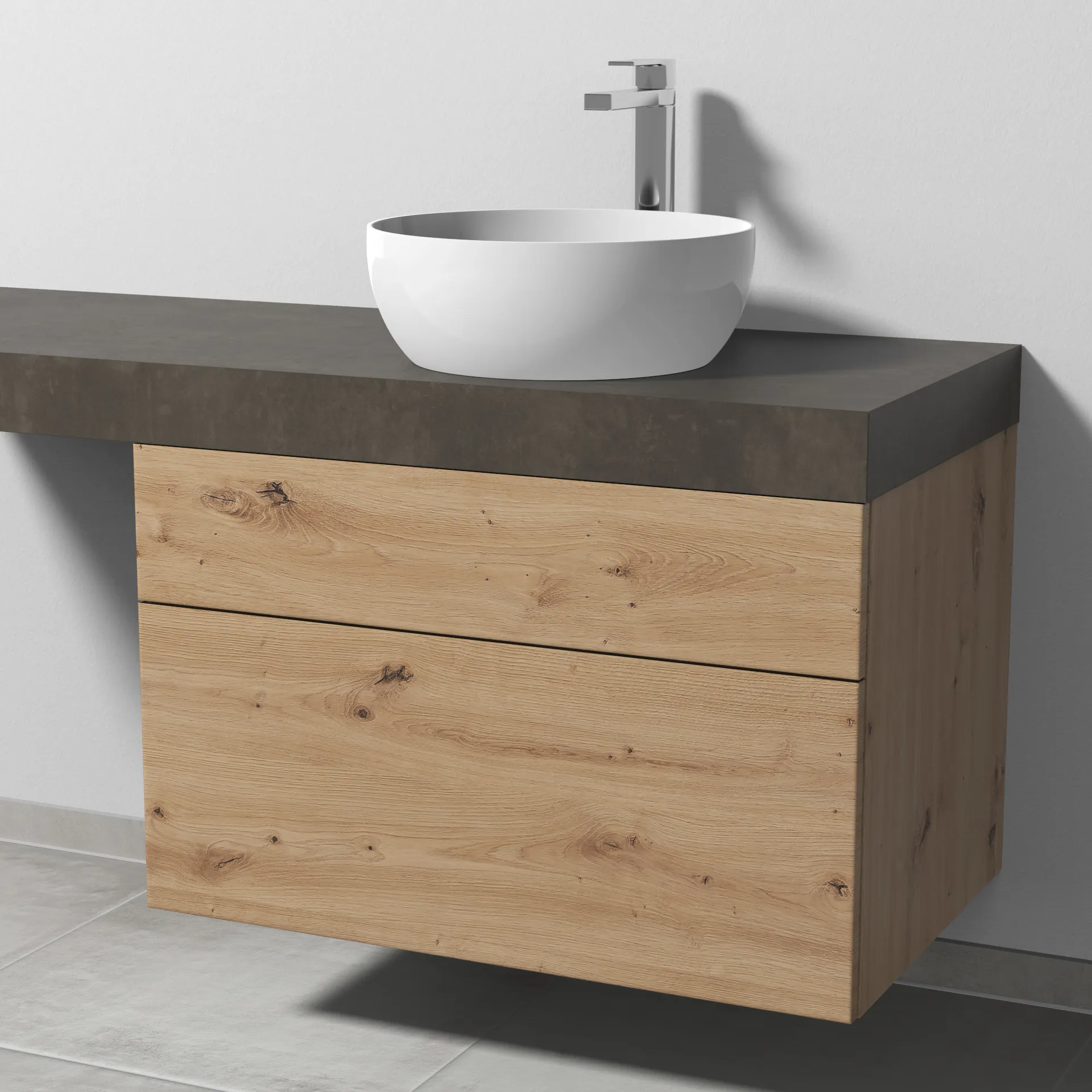 Sanipa Waschtischunterschrank „2morrow“ 800 × 510 × 520 mm in Eiche Natural-Touch