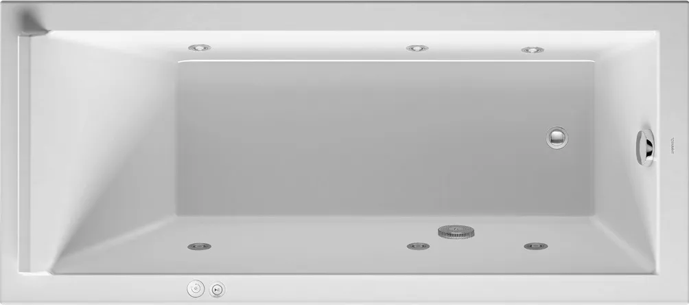 Duravit Whirlwanne „Starck“ rechteck 1700 × 750 mm, Fußablauf mit Jet-System, in Weiß Ablauf: Fußablauf / Größe: 170 × 75 cm / Whirlsystem: mit Jet-System Duravit Whirlwanne „Starck“ rechteck 1700 × 750 mm, Fußablauf mit Jet-System, in Weiß Ablauf: Fußablauf / Größe: 170 × 75 cm / Whirlsystem: mit Jet-System