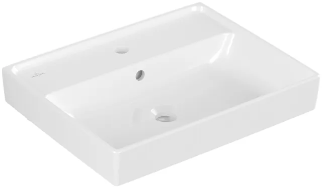 Villeroy & Boch Wandwaschtisch aus TitanCeram „Collaro“ 550 × 440 × 160 mm, mit Hahnlochbohrung, Hahnlochposition mittig in Weiß Alpin Villeroy & Boch Wandwaschtisch aus TitanCeram „Collaro“ 550 × 440 × 160 mm, mit Hahnlochbohrung, Hahnlochposition mittig in Weiß Alpin