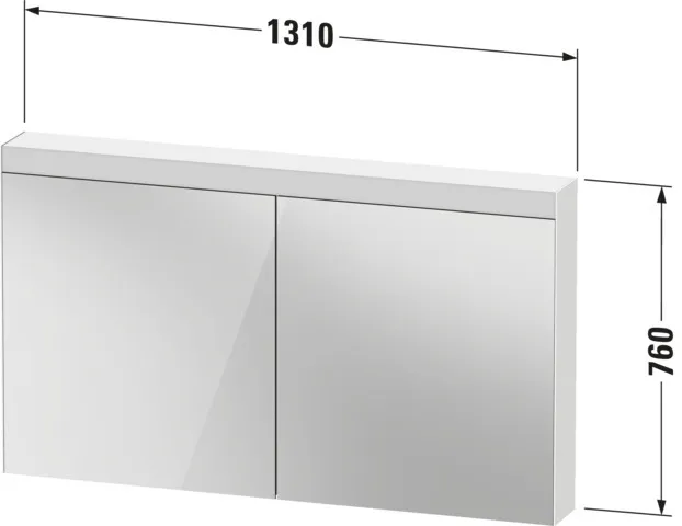 Duravit Spiegelschrank „Licht & Spiegel“ 131 × 76 × 14,8 cm