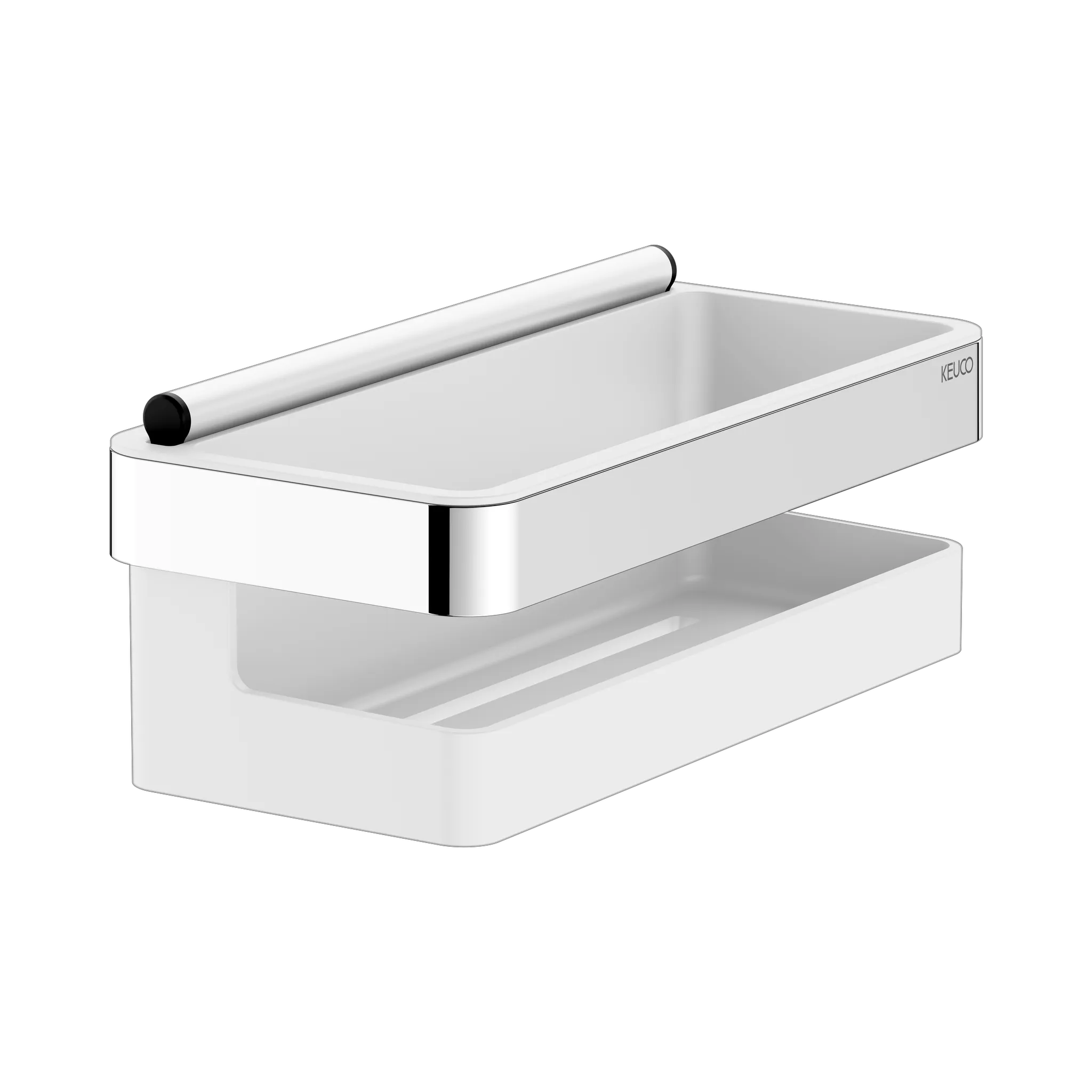 Collection Moll Duschkorb Kunststoff-Einsatz weiß mit Glasabzieher verchromt Collection Moll Duschkorb Kunststoff-Einsatz weiß mit Glasabzieher verchromt