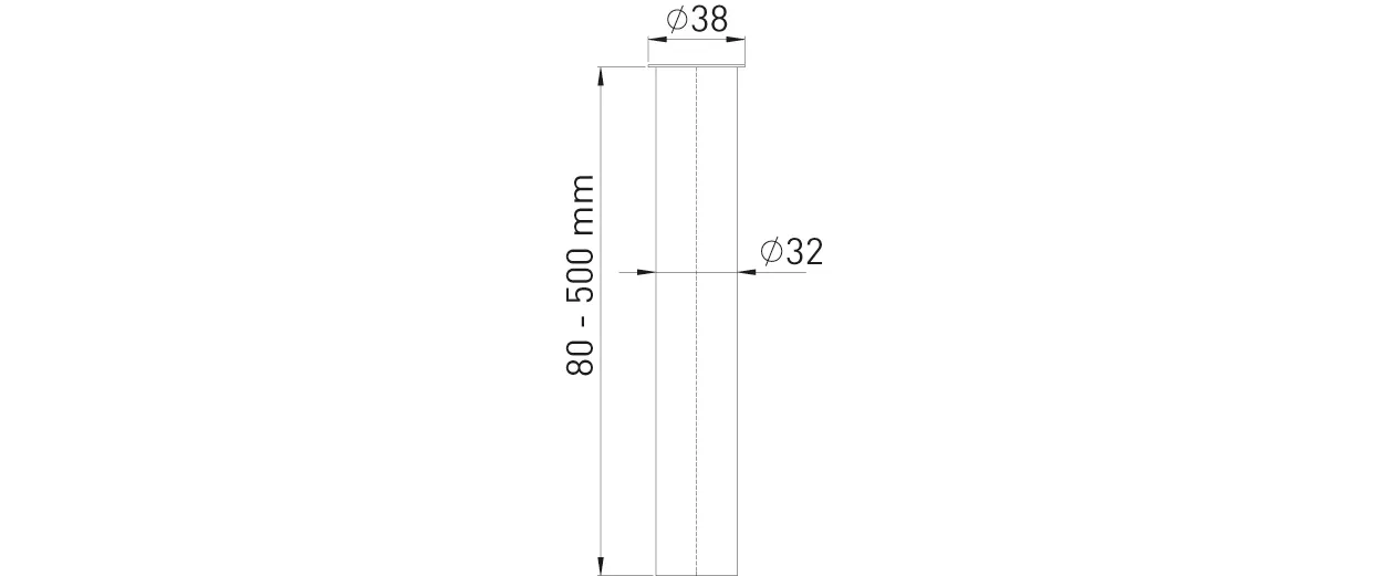 Bördelrohr Edelstahl gebürstet MATT 32 X 200 MM Bördelrohr Edelstahl gebürstet MATT 32 X 200 MM