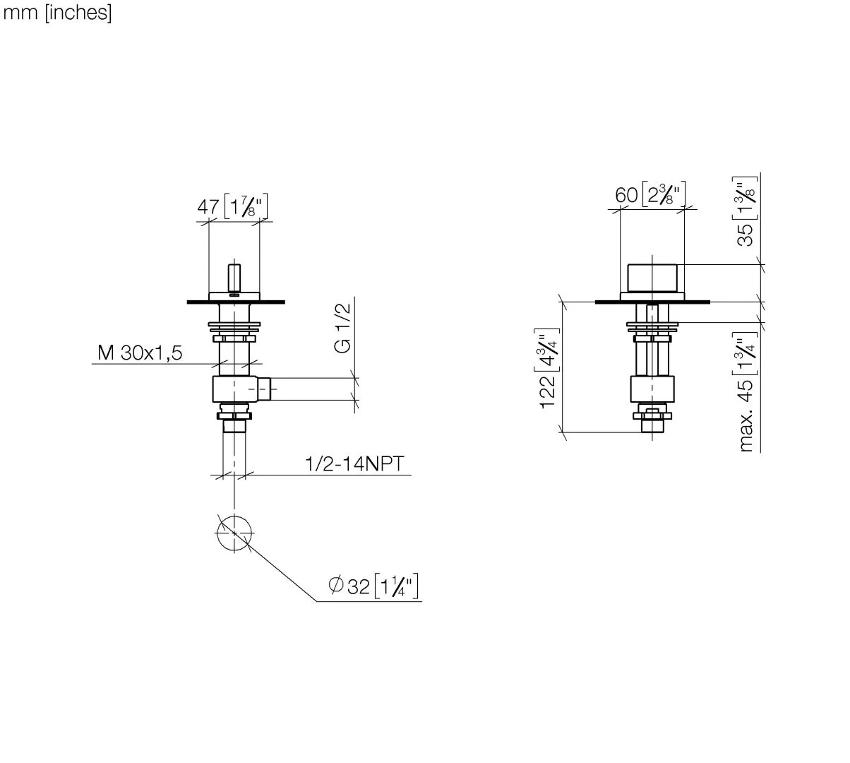 Dornbracht CL.1 Seitenventil linksschließend warm Chrom Dornbracht CL.1 Seitenventil linksschließend warm Chrom