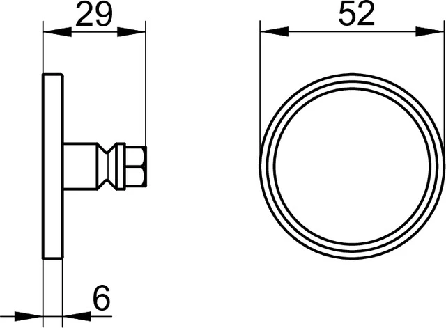 Universalartikel 04994001001 Klebe-Set 10 für 12820, 12822, 12863 mit runder Rosette verchromt