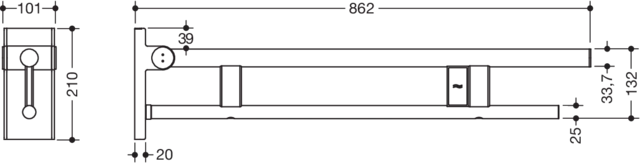 HEWI Stützklappgriff „System 900“