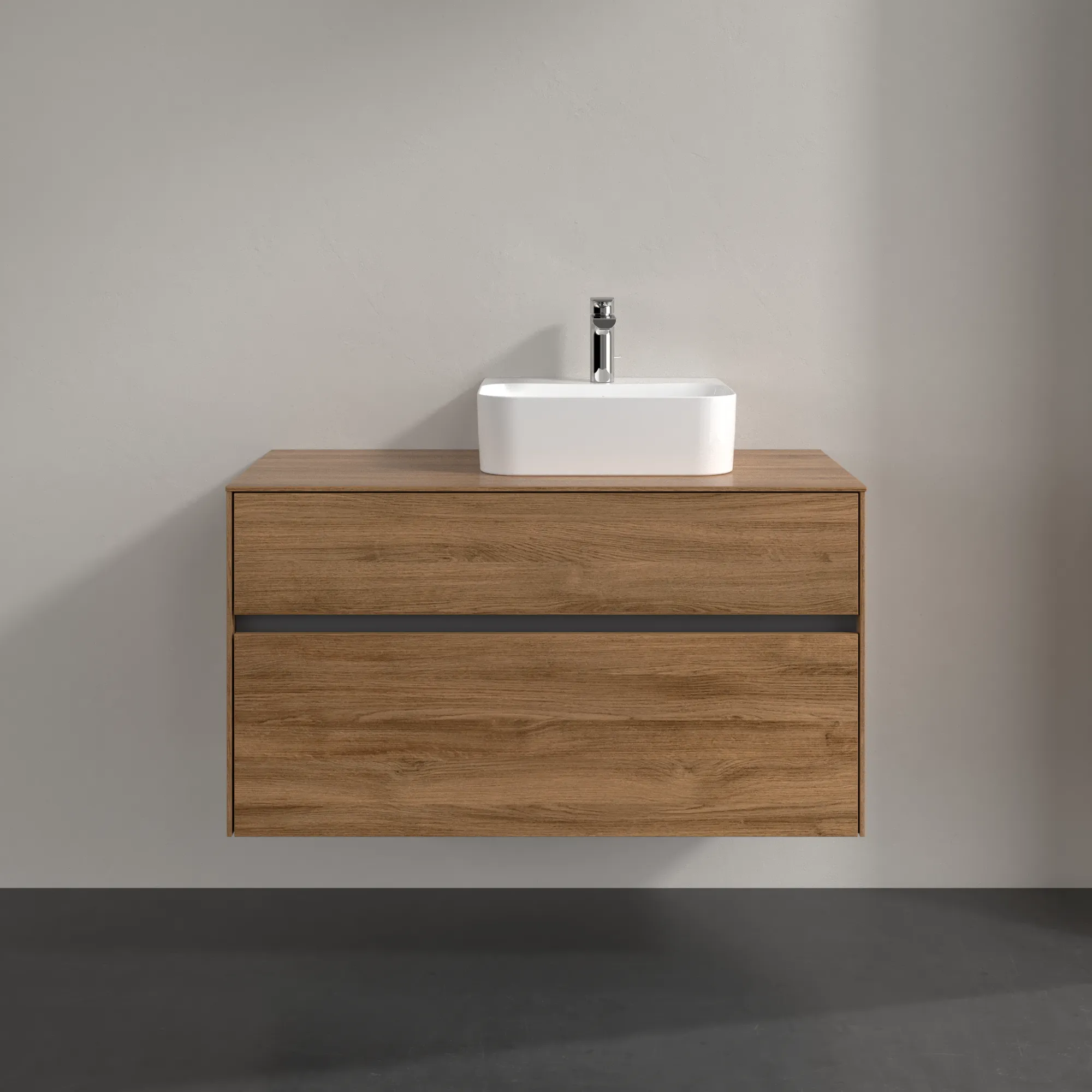 Villeroy & Boch Waschtischunterschrank „Collaro“ 1000 × 548 × 500 mm Kansas Oak, ohne Beleuchtung, für Becken rechts Villeroy & Boch Waschtischunterschrank „Collaro“ 1000 × 548 × 500 mm Kansas Oak, ohne Beleuchtung, für Becken rechts