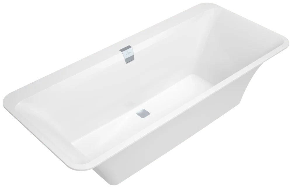 Villeroy & Boch Squaro Edge 12 Badewanne, Oval, Quaryl, Weiß Alpin