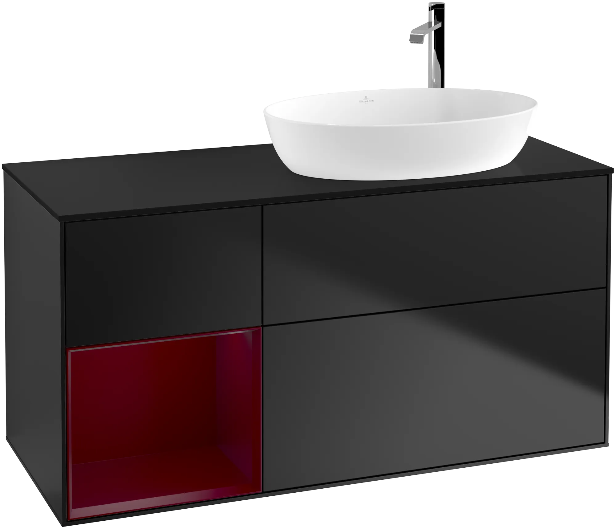 Villeroy & Boch Finion Waschbeckenunterschrank F92, 1200x603x501mm, Black Matt Lacquer