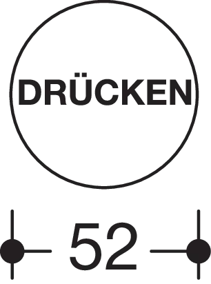 HEWI Symbol Drücken Serie 801 PG68, Signalweiß, Durchmesser 52mm HEWI Symbol Drücken Serie 801 PG68, Signalweiß, Durchmesser 52mm
