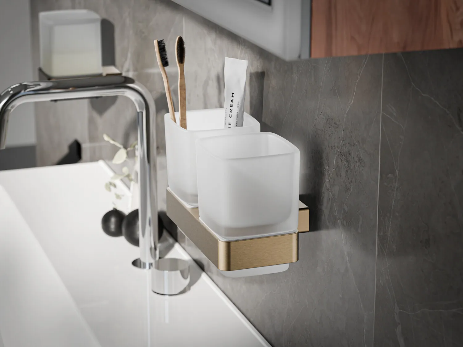 loft DoppelglashalterGlasteile satiniert, bronze