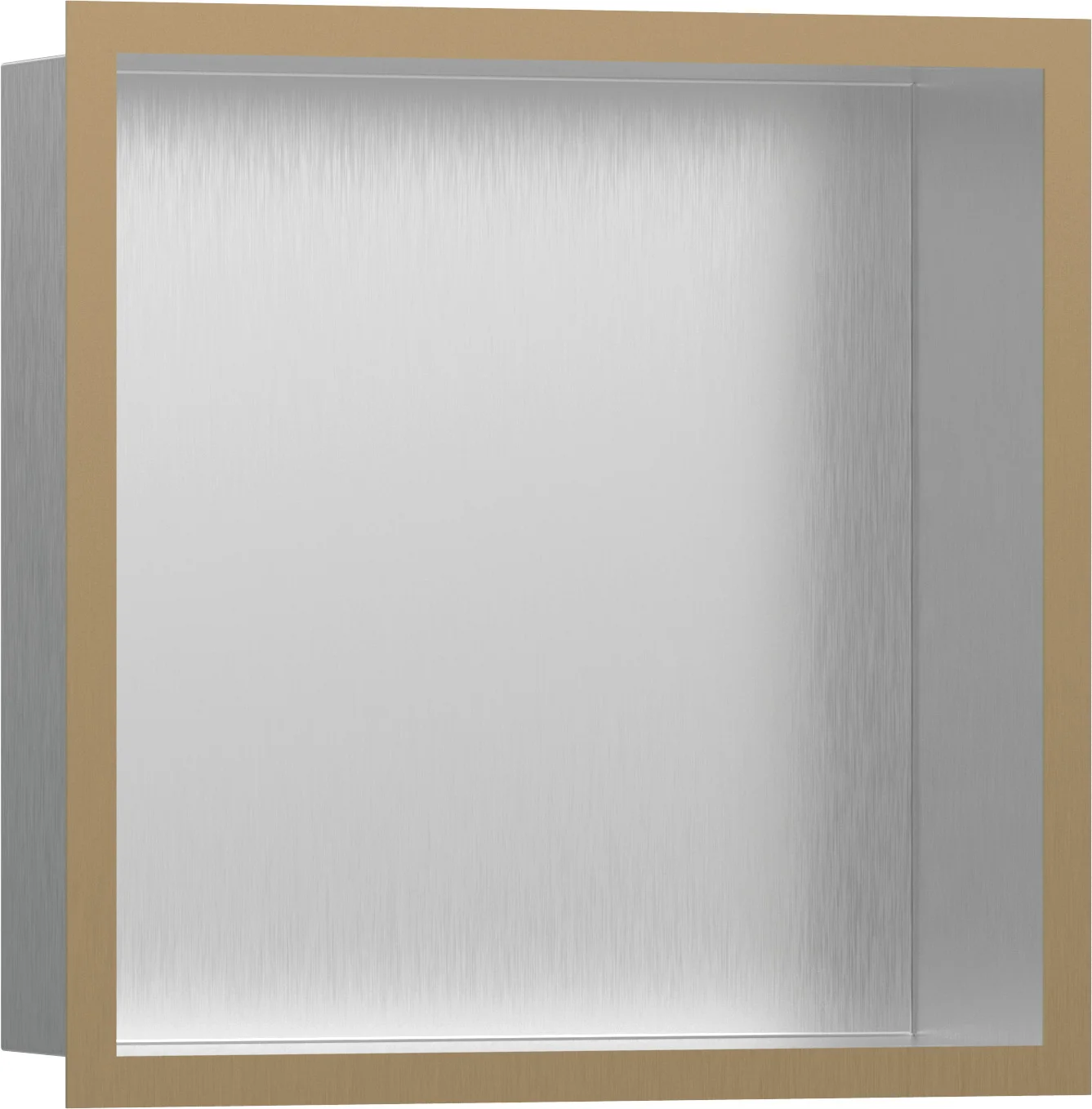 Hansgrohe XtraStoris Individual Wandnische Edelstahl gebürstet Brushed Bronze 300x300x100 mm Einbautiefe 100 mm Hansgrohe XtraStoris Individual Wandnische Edelstahl gebürstet Brushed Bronze 300x300x100 mm Einbautiefe 100 mm