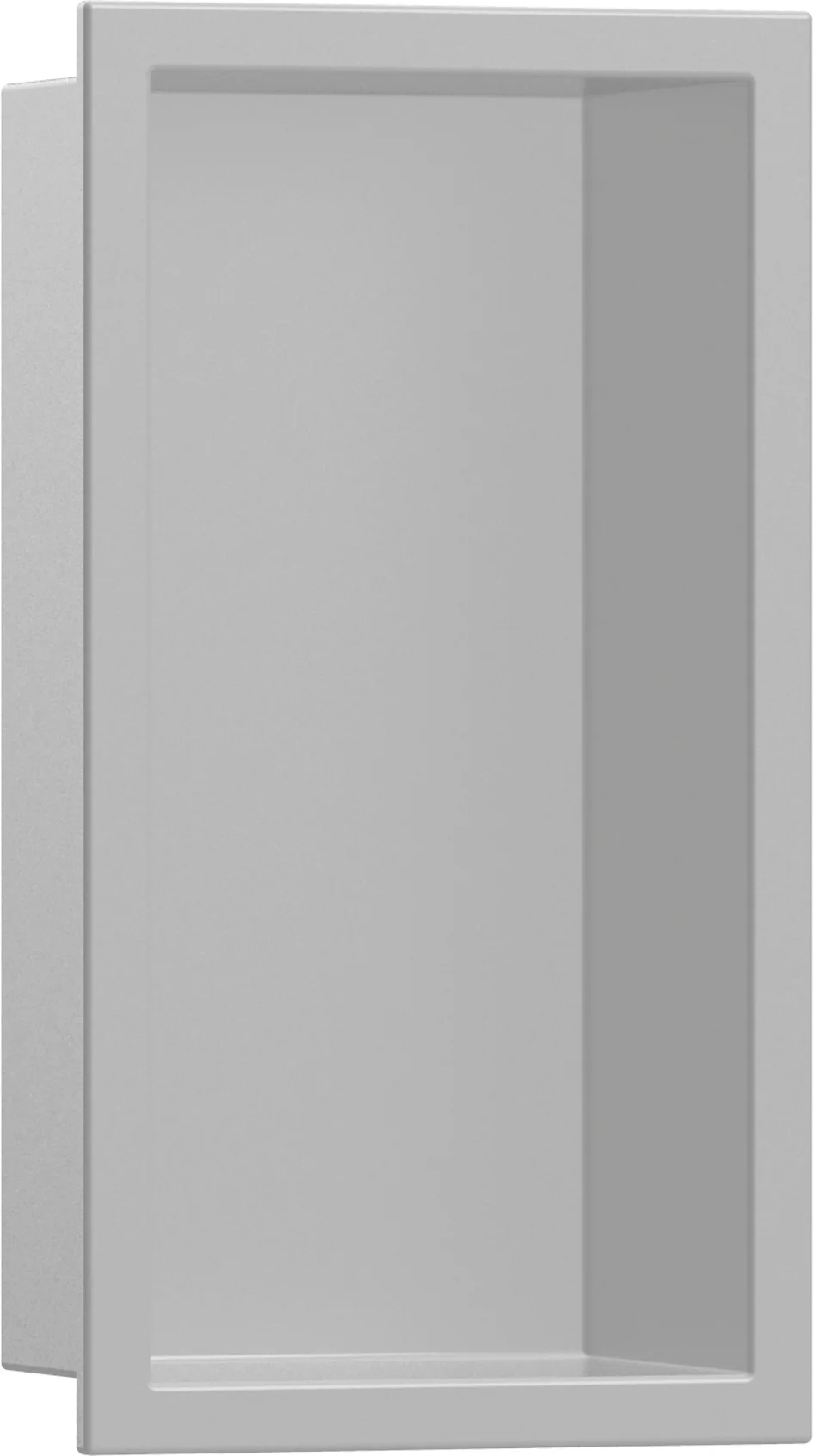 Hansgrohe XtraStoris Original Wandnische mit Rahmen, pulverbeschichtet, Edelstahl V2A, 300 x 150 x 100 mm, Betongrau