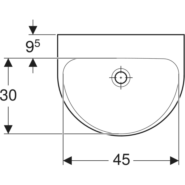 Wandwaschtisch „Renova“, ohne Überlauf 50 × 40 cm in weiß alpin