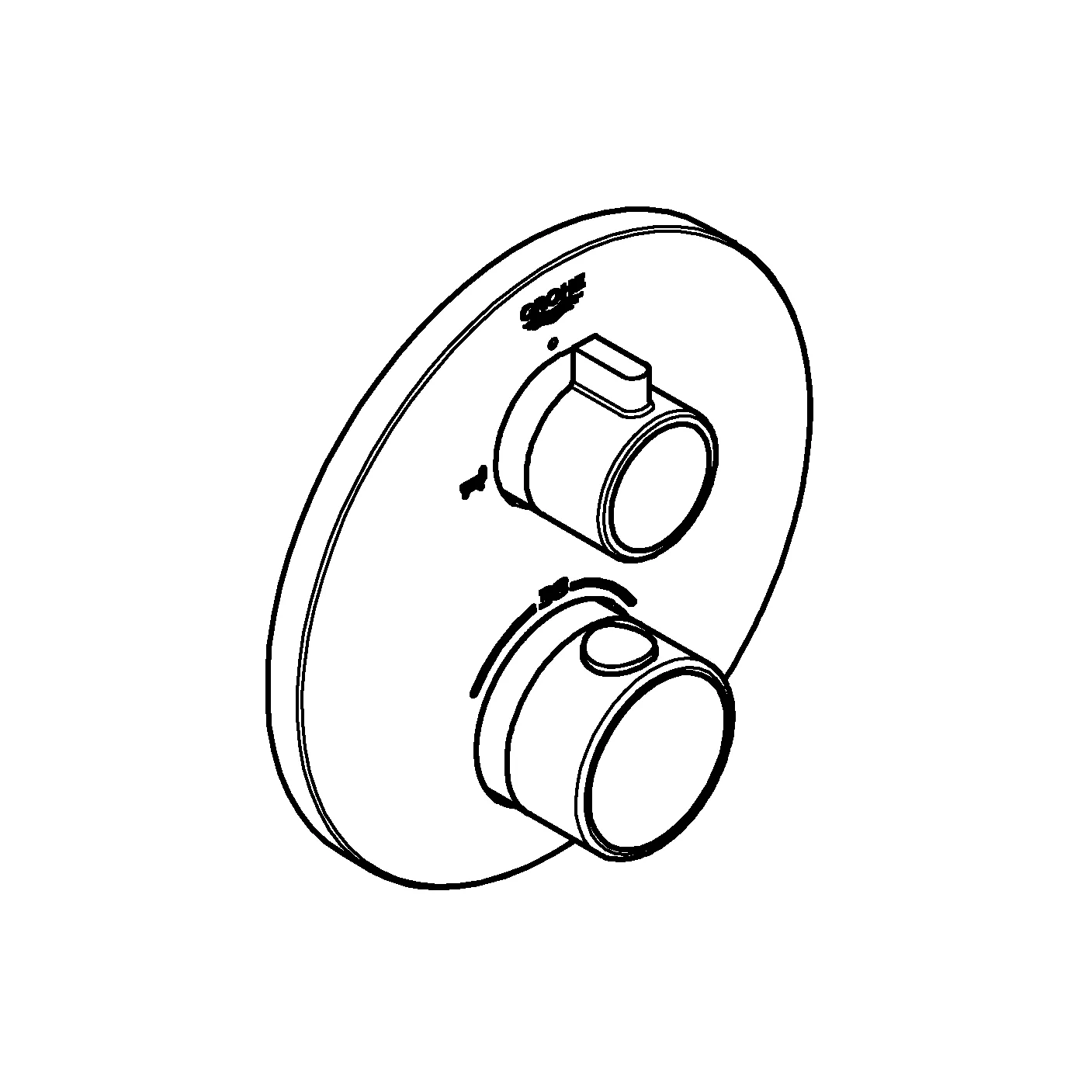 Thermostat-Wannenbatterie Grohtherm 24077, mit integrierter 2-Wege-Umstellung, Fertigmontageset für Rapido SmartBox, chrom Thermostat-Wannenbatterie Grohtherm 24077, mit integrierter 2-Wege-Umstellung, Fertigmontageset für Rapido SmartBox, chrom