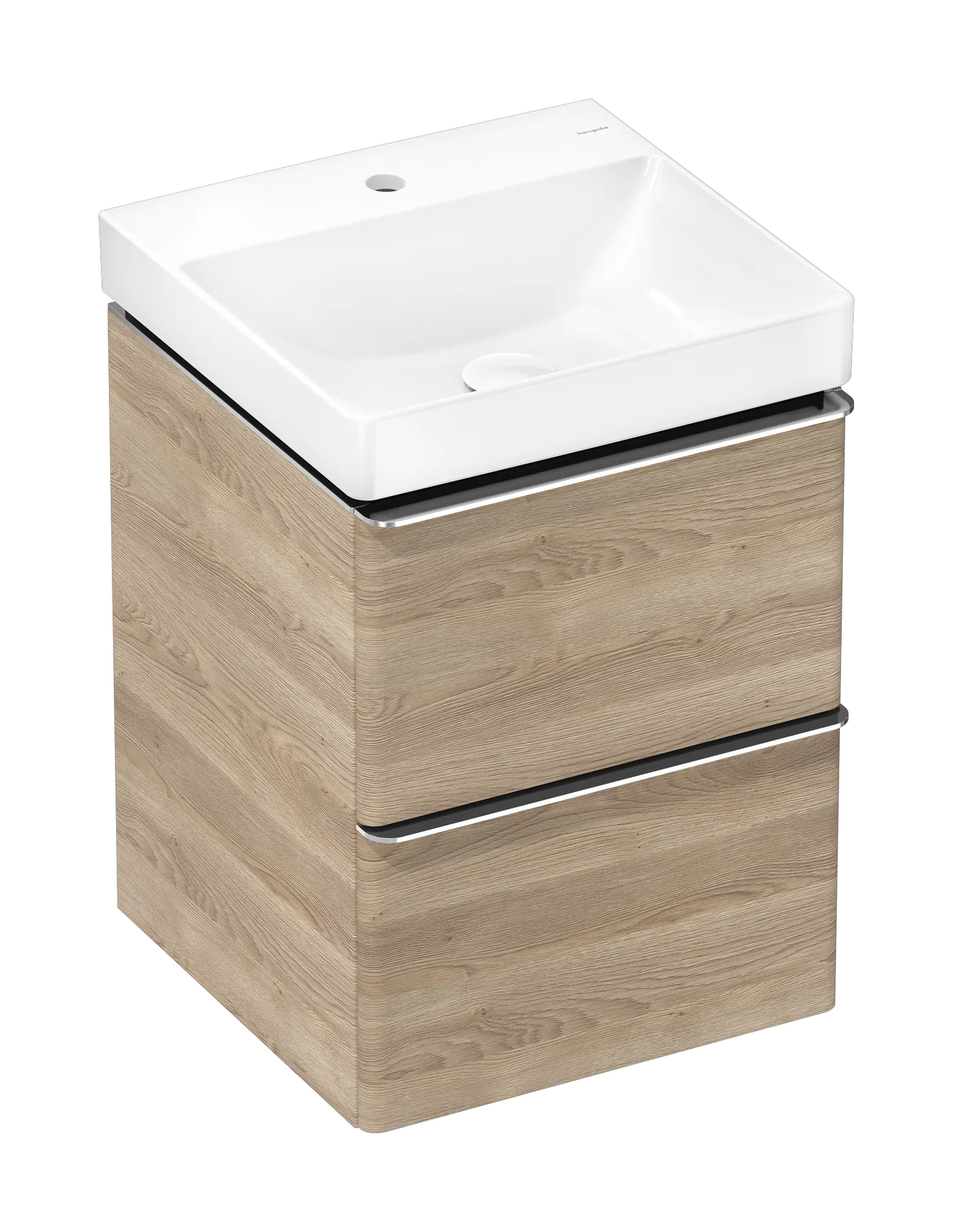 Hansgrohe Xelu Q Waschtischunterschrank Eiche Natur 480⁄475 mit 2 Schubkästen chrom Hansgrohe Xelu Q Waschtischunterschrank Eiche Natur 480⁄475 mit 2 Schubkästen chrom