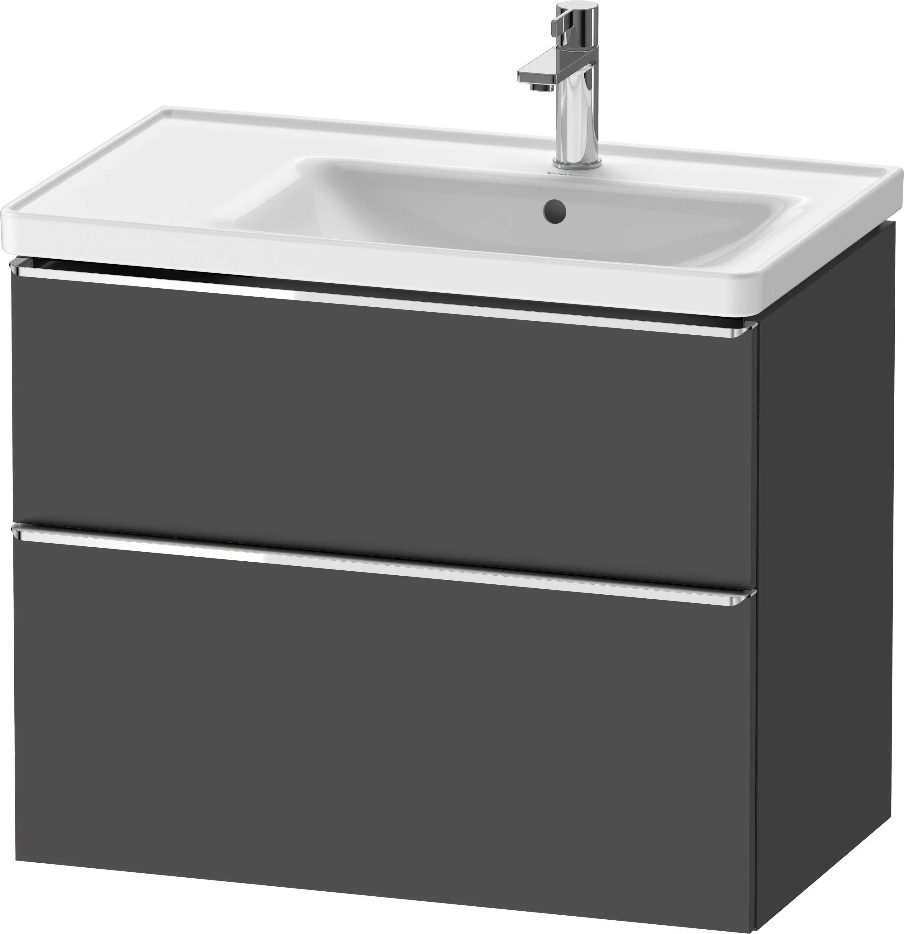 Duravit Waschtischunterschrank wandhängend „D-Neo“ 78,4 × 62,5 × 45,2 cm Graphit Matt