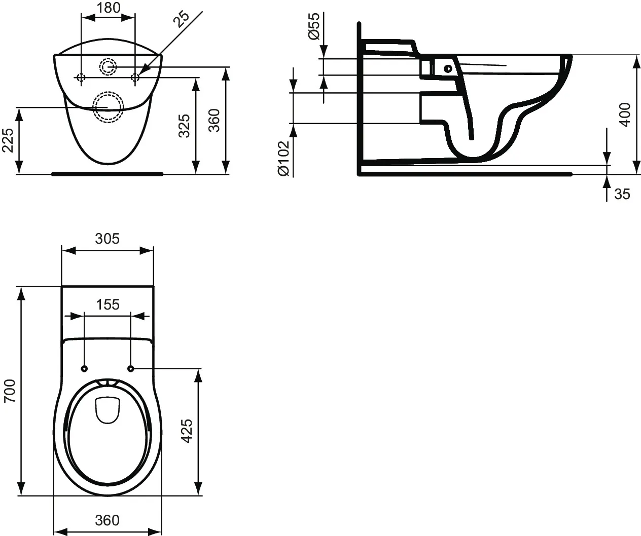 WC „Contour21“ 36 × 40 × 70 cm WC „Contour21“ 36 × 40 × 70 cm