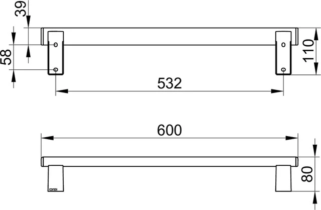 KEUCO Haltegriff „Axess“ 60 cm Ausführung in Schwarz (matt) KEUCO Haltegriff „Axess“ 60 cm Ausführung in Schwarz (matt)