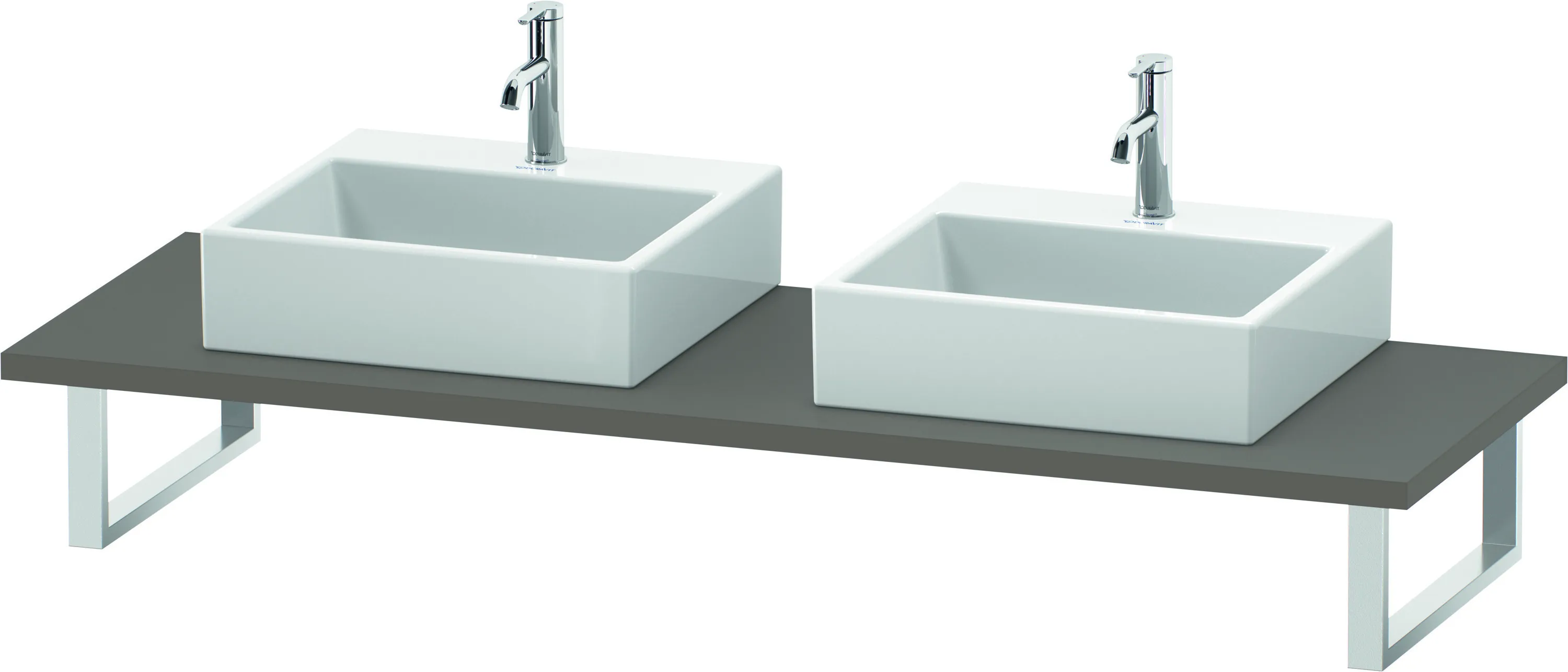 Duravit Konsole „DuraStyle“, links und rechts in Basalt Matt Ausschnitte: 2 / Farbe: Basalt Matt / Größe: 80 × 55 × 3 cm