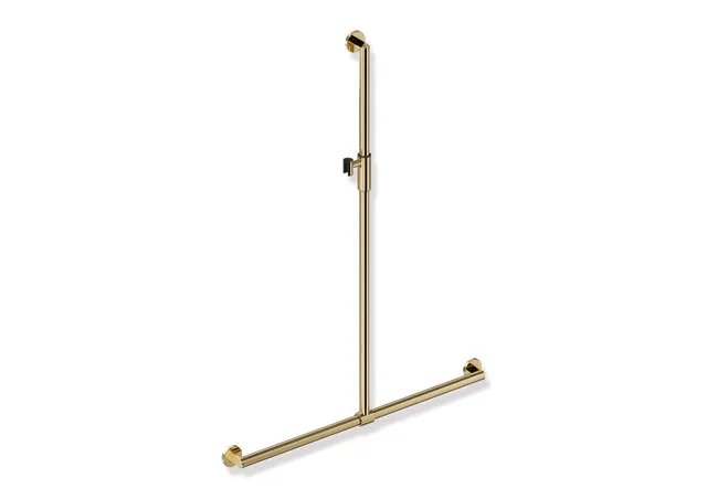 Duschhandlauf mit verschiebbarer Brausehalterstange, Edelstahl, PVD, mit magnetischem Brausehalter, senkrechte Länge 1250 mm, waagerechte Länge 914 mm, D: 32 mm, in Farbe CK (Messing glänzend) Duschhandlauf mit verschiebbarer Brausehalterstange, Edelstahl, PVD, mit magnetischem Brausehalter, senkrechte Länge 1250 mm, waagerechte Länge 914 mm, D: 32 mm, in Farbe CK (Messing glänzend)