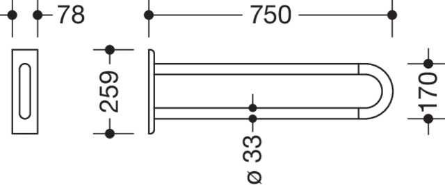 HEWI Wandgriff „Serie 801“
