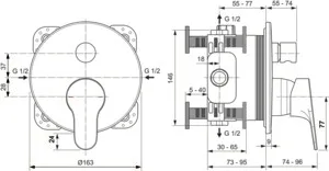 Badearmatur Unterputz Cerabase Durchmesser: 163mm Chrom Badearmatur Unterputz Cerabase Durchmesser: 163mm Chrom