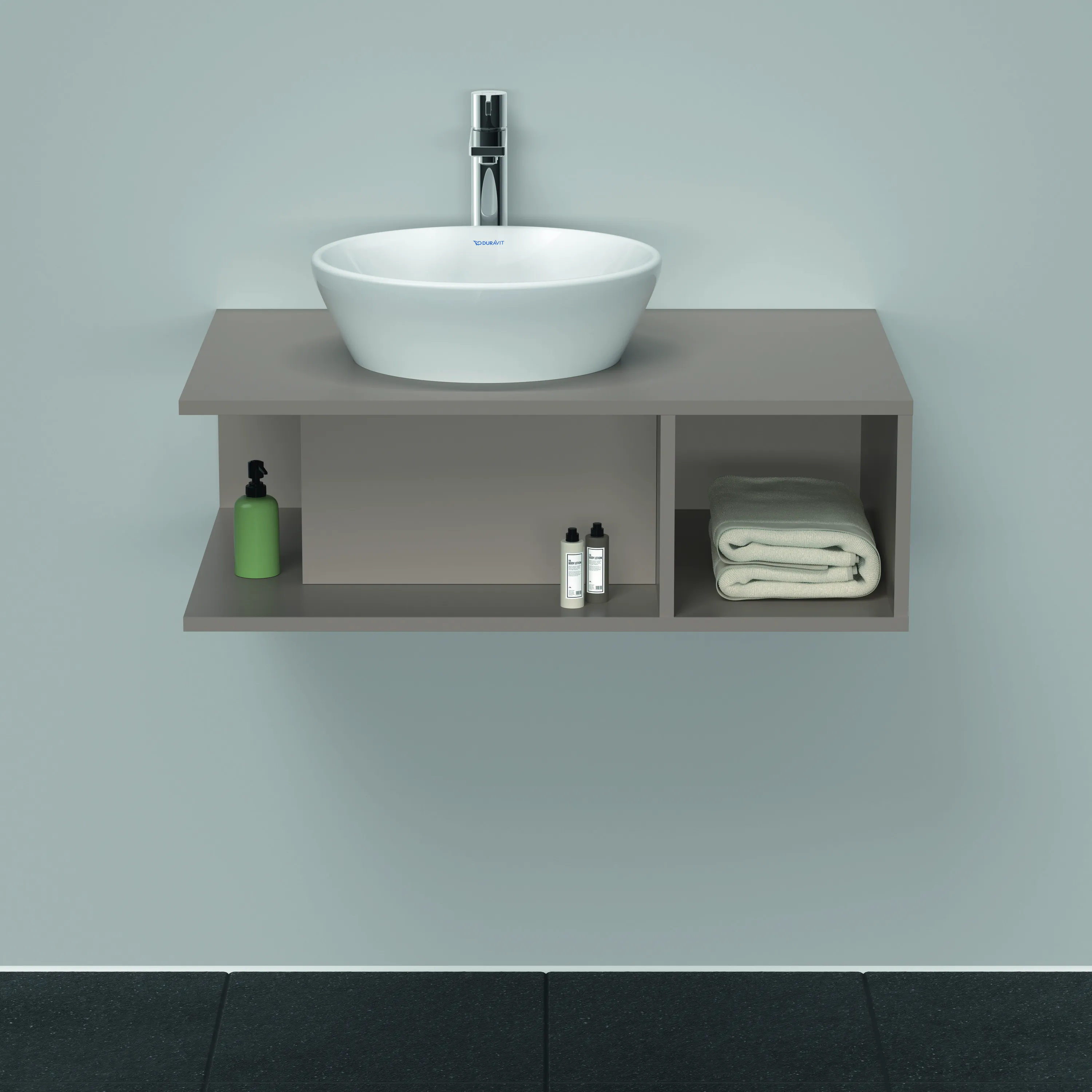Duravit Waschtischunterschrank wandhängend „D-Neo“ 80 × 26 × 55 cm Basalt Matt Duravit Waschtischunterschrank wandhängend „D-Neo“ 80 × 26 × 55 cm Basalt Matt