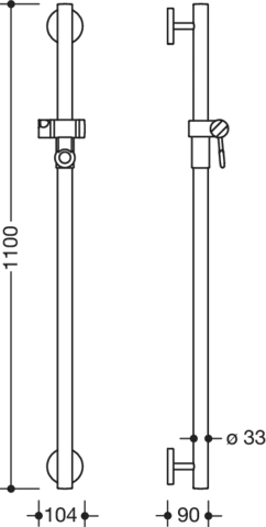 Brausehalterstange „System 800K“ in Rubinrot Brausehalterstange „System 800K“ in Rubinrot