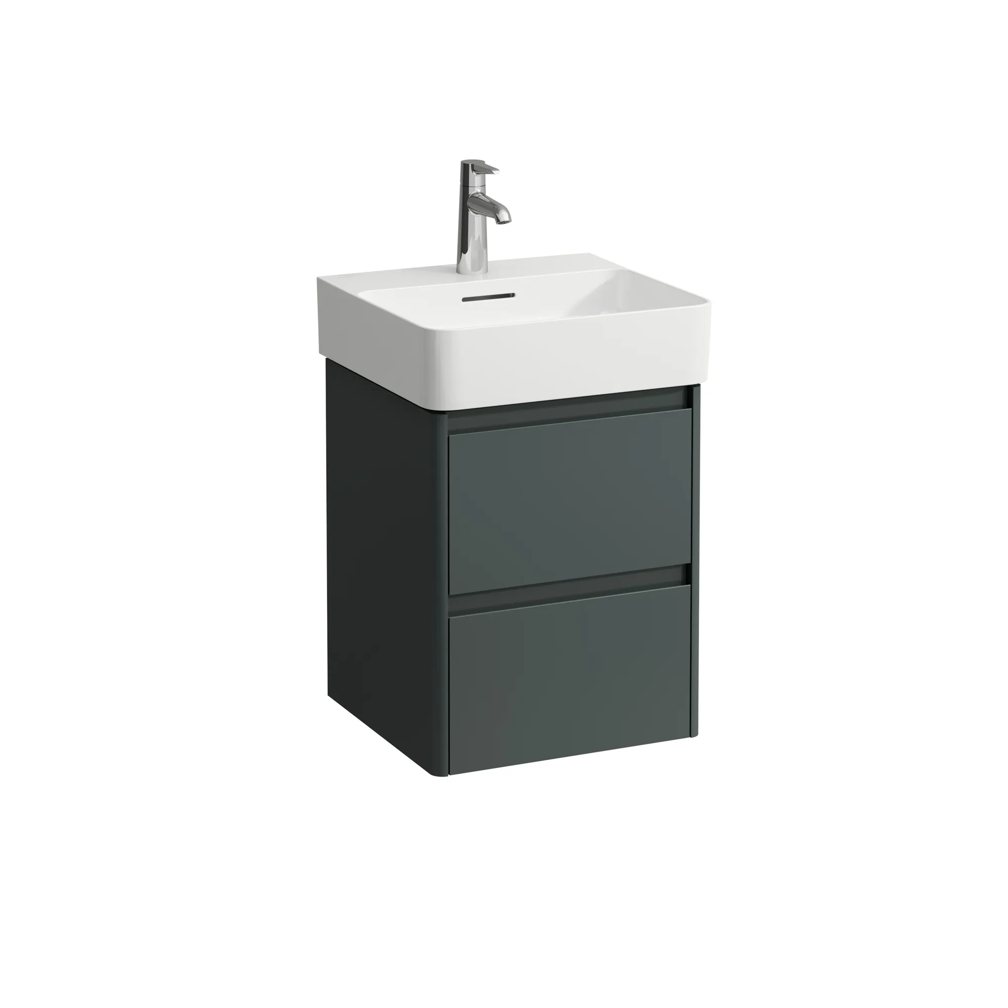 Waschtischunterbau BASE 2.0 für VAL 400x422x515 2 Schubladen mit Griffmulde für Waschtisch H815281 weiß matt