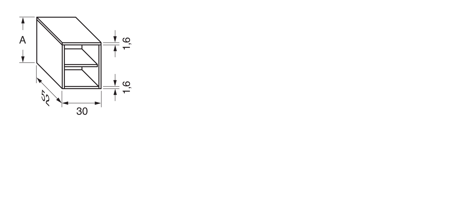 repaBAD Regal „Base 52“ 300 × 520 × 520 mm in Eiche Shadow