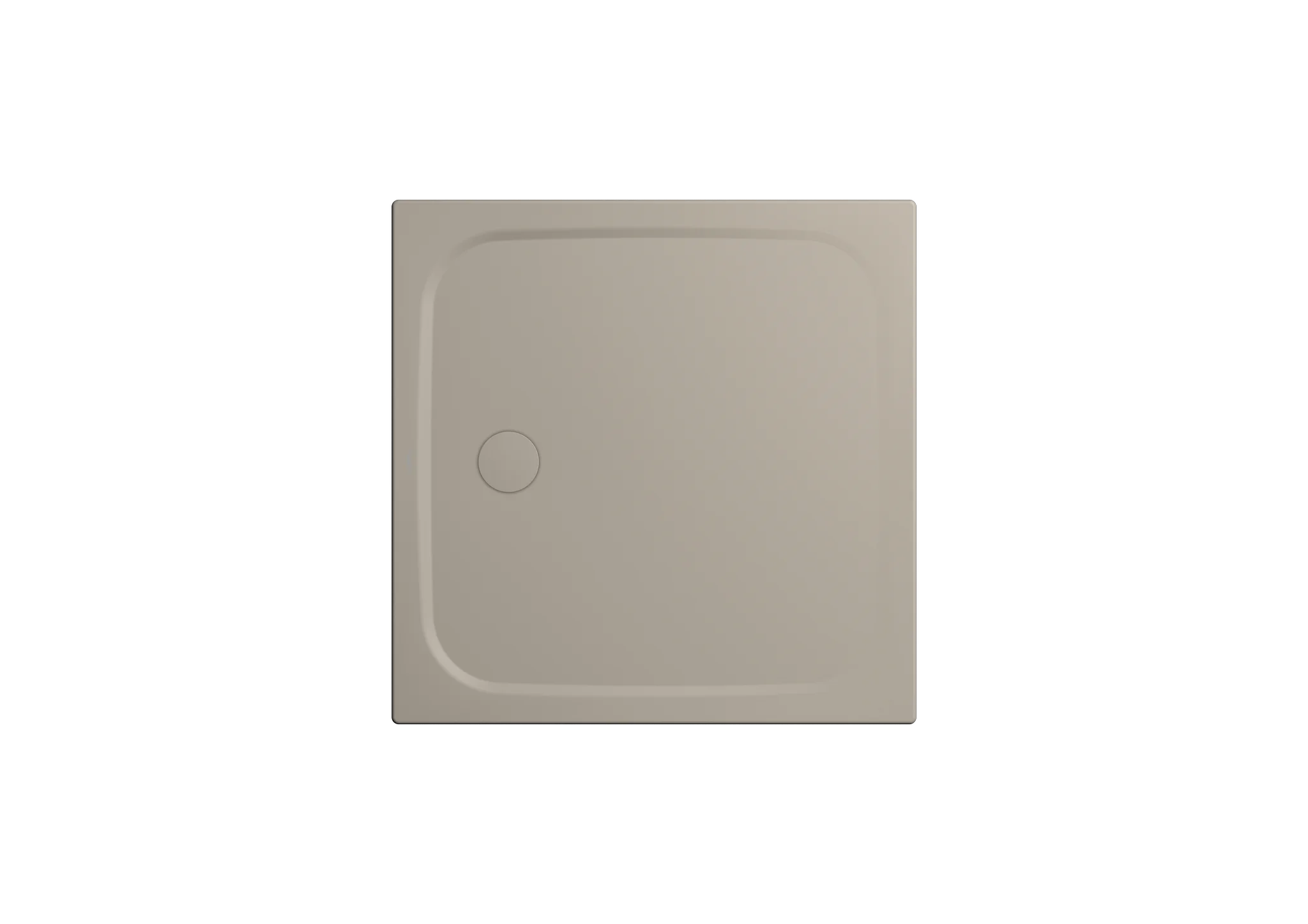 Kaldewei CAYONOPLAN Duschfläche 1000x1000 mm, warm grey 30, Invisible Grip, bodeneben, seitlicher Ablauf
